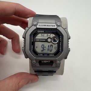 Casio Illuminator W-737H Mens Digital Watch Grey 100M Water Resist
